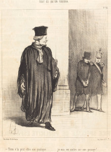 Honoré Daumier (French, 1808 - 1879 ), Tiens v'la peut-etre une pratique, 1847, lithograph on wove paper, Gift of Lila Oliver Asher