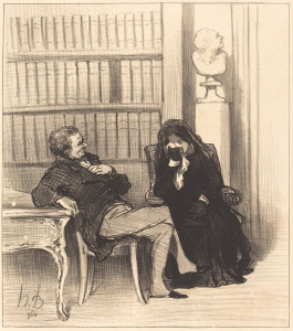 Honoré Daumier (French, 1808 - 1879 ), La veuve, c. 1846, lithograph, Rosenwald Collection 1943.3.3223